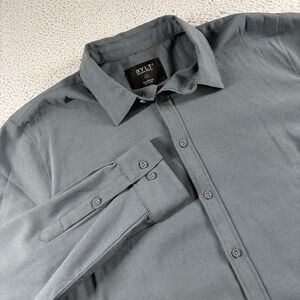 BYLT Premium Basics Button Up Shirt Mens Large Gray Strech Performance